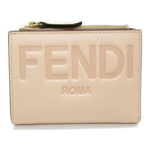 Fendi Bifold Wallet Calfskin Leather Pink